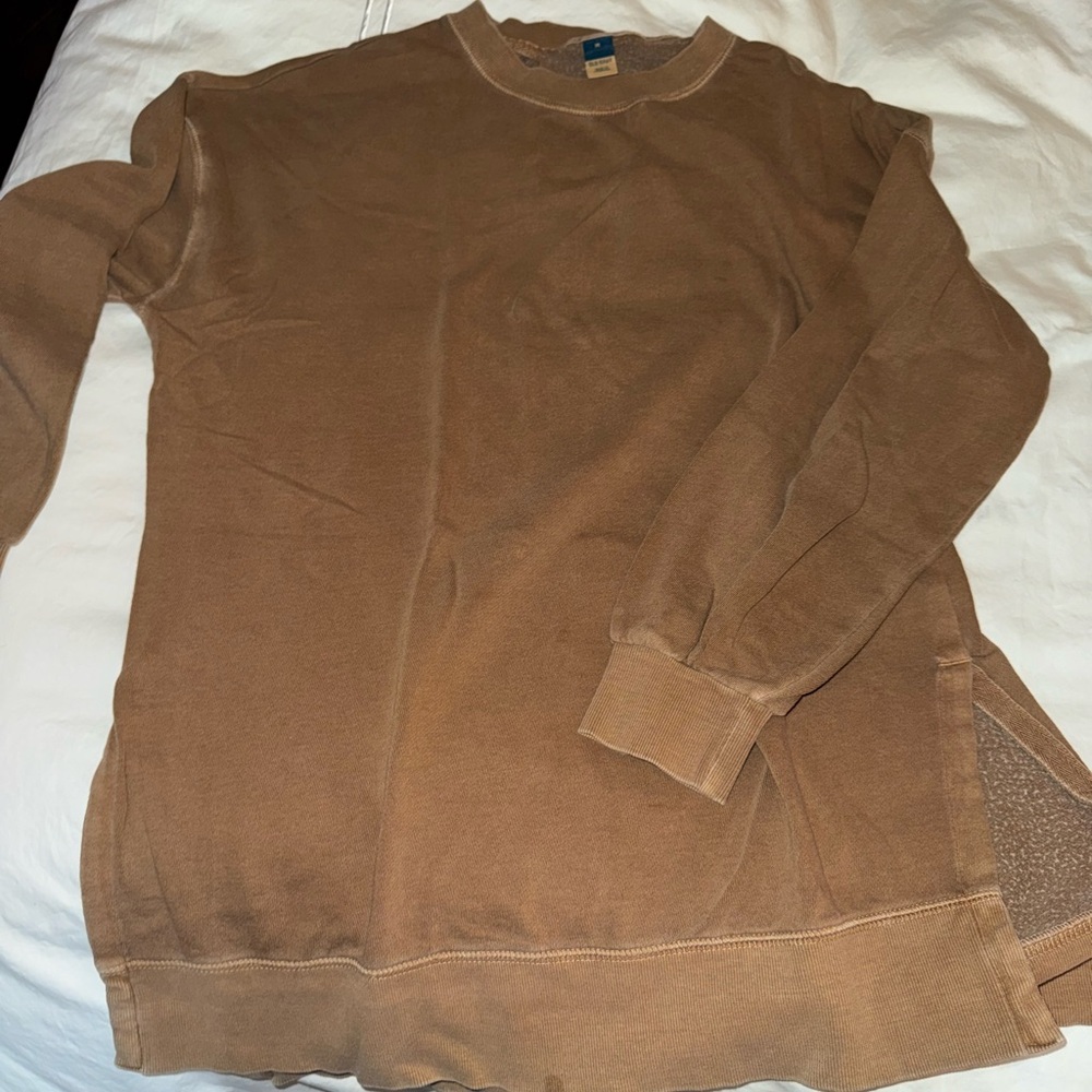 Tan Sweater with side slits